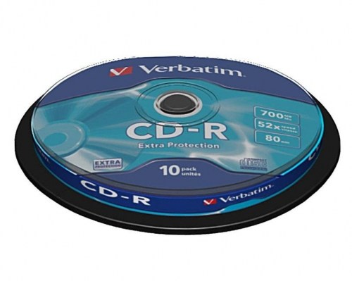 Verbatim CD-R 52x 700MB 10p cake box DataLife, Extra Pritection, bez nadruku