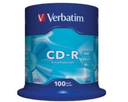 Verbatim CD-R 52x 700MB 100p cake box DataLife,Extra Protection, bez nadruku 