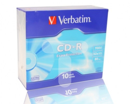 Verbatim CD-R 52x 700MB 10p slim case DataLife,Extra Protection, bez nadruku