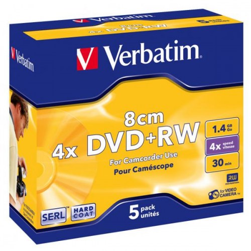 Verbatim DVD+RW 4x 4,7GB 10 p jewel mini DataLife+,mini,ScratchGuard,bez nadr,mat