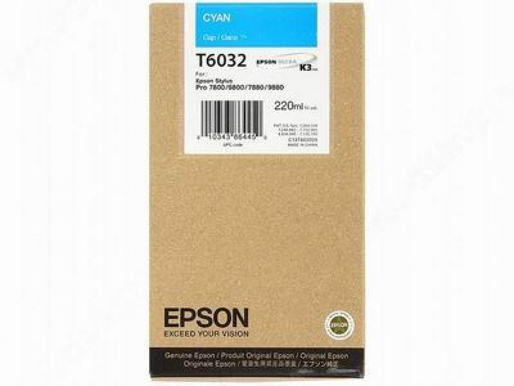 Epson Tusz Pro7800/7880 T6032 Cyan 220ml
