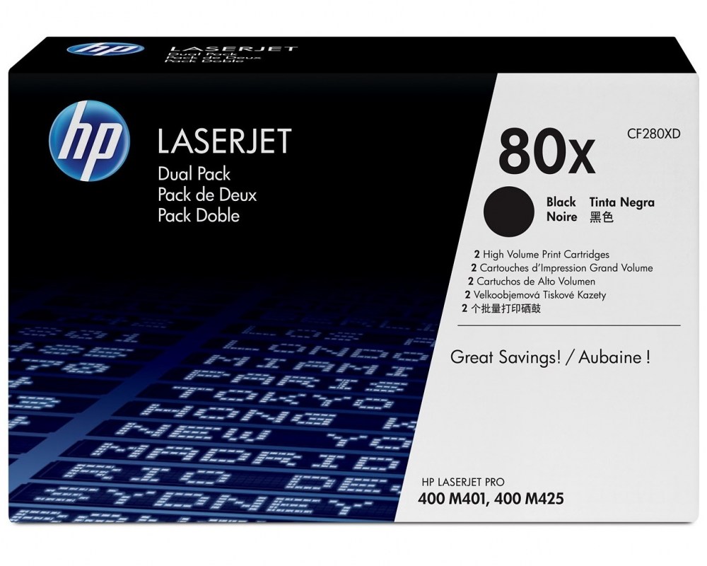 HP Toner nr 80XD CF280XD Black 6,9K 2pac