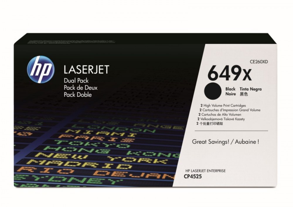 HP Toner CE260XD Black 17K 2pack